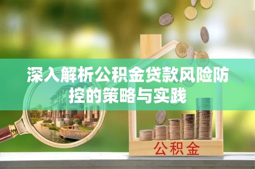金溪深入解析公积金贷款风险防控的策略与实践