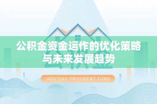 金溪公积金资金运作的优化策略与未来发展趋势
