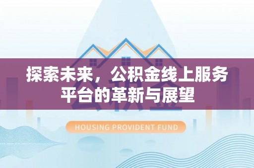 金溪探索未来，公积金线上服务平台的革新与展望