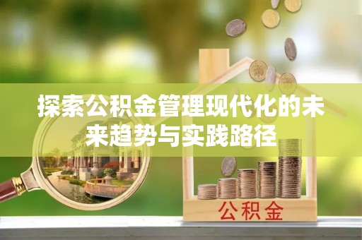 金溪探索公积金管理现代化的未来趋势与实践路径