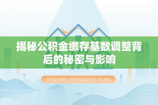 金溪揭秘公积金缴存基数调整背后的秘密与影响