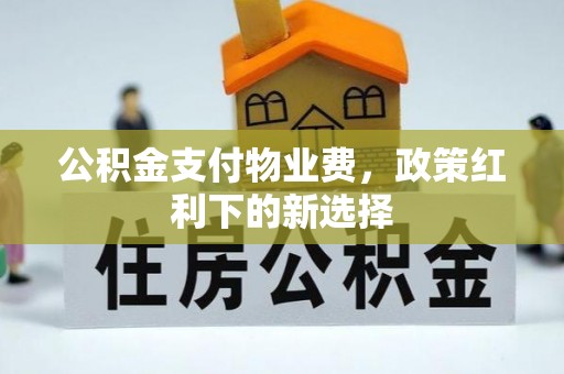 金溪公积金支付物业费，政策红利下的新选择