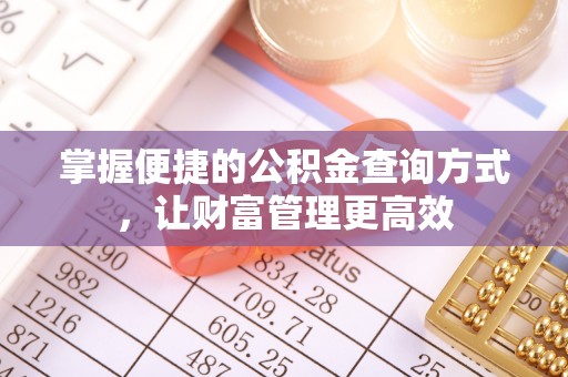 金溪掌握便捷的公积金查询方式，让财富管理更高效