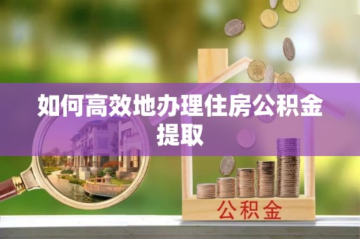 金溪如何高效地办理住房公积金提取