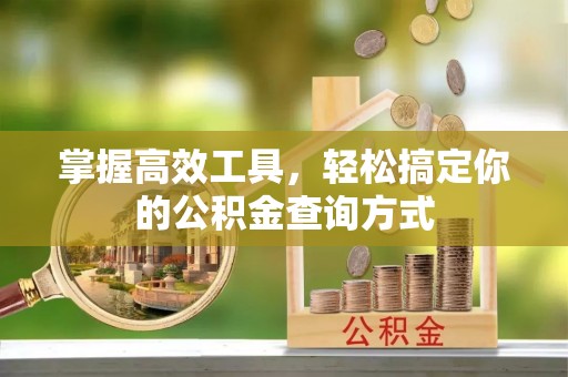 金溪掌握高效工具，轻松搞定你的公积金查询方式